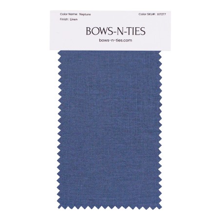 100% Linen Fabric Swatch in Neptune Blue