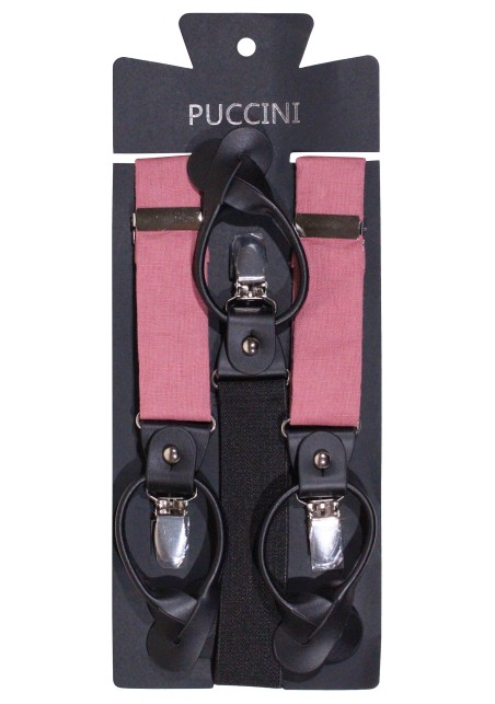 Linen Dress Suspenders in Vintage Mauve