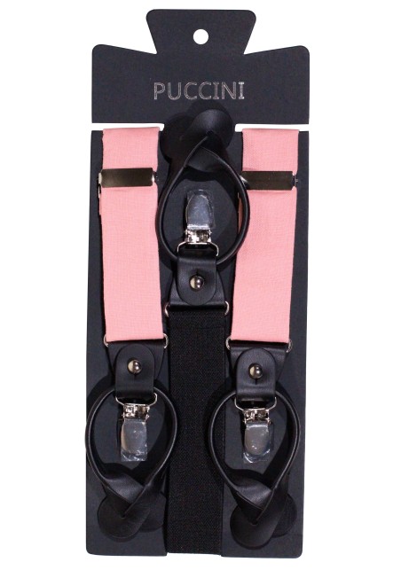 Linen Dress Suspenders in Rosette Pink