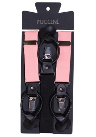 Linen Dress Suspenders in Rosette Pink