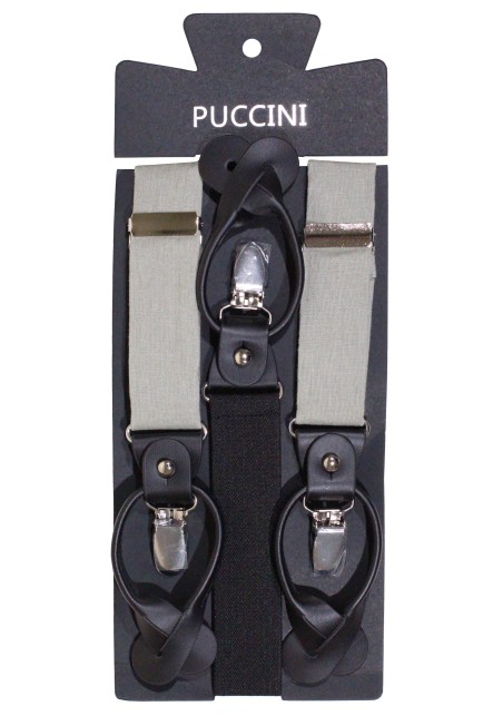 Wedding Linen Suspenders in Moss