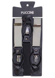 Wedding Linen Suspenders in Moss