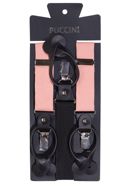 Wedding Linen Suspenders in Champagne Rose