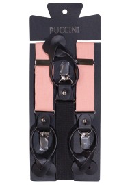 Wedding Linen Suspenders in Champagne Rose