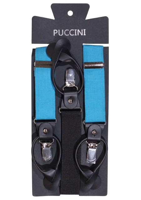Wedding Linen Suspenders in Teal