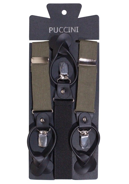 Wedding Linen Suspenders in Martini Olive