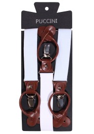 Wedding Linen Suspenders in Mist Blue