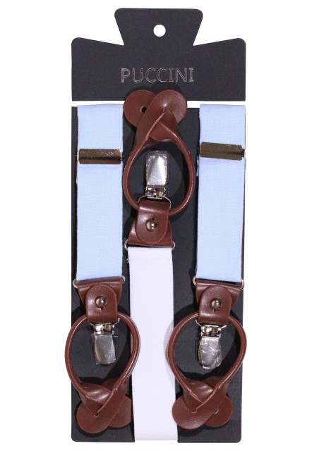 Wedding Linen Suspenders in Sky Blue