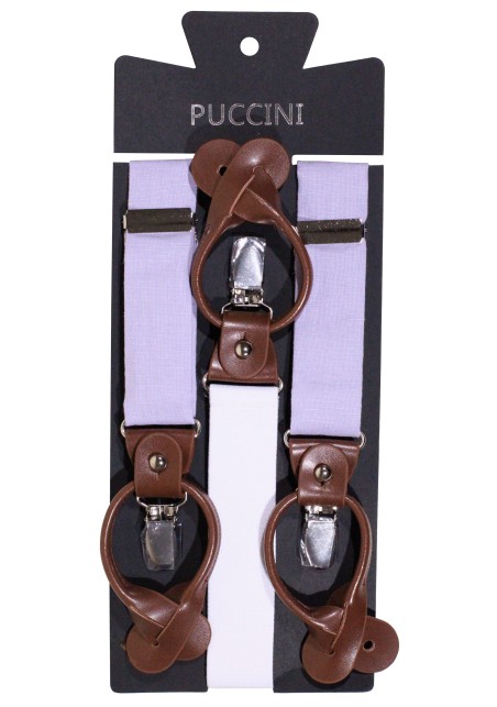 Wedding Linen Suspenders in Iris