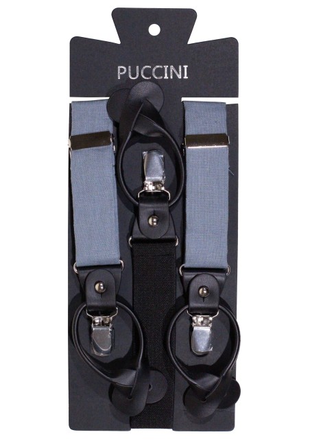 Dusty Blue Wedding Suspenders in Linen