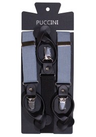 Dusty Blue Wedding Suspenders in Linen