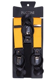 Mens Linen Suspenders in Marigold