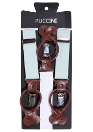 Mens Linen Suspenders in Agave