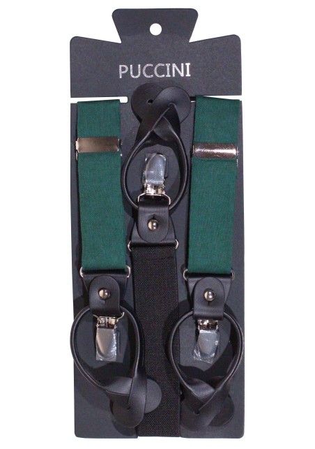 Mens Linen Suspenders in Emerald