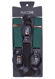 Mens Linen Suspenders in Emerald