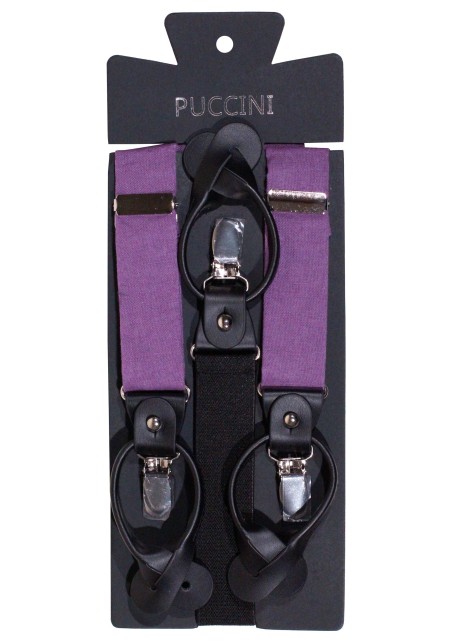 Mens Linen Suspenders in Plum