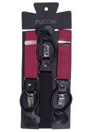 Mens Linen Suspenders in Wine Red