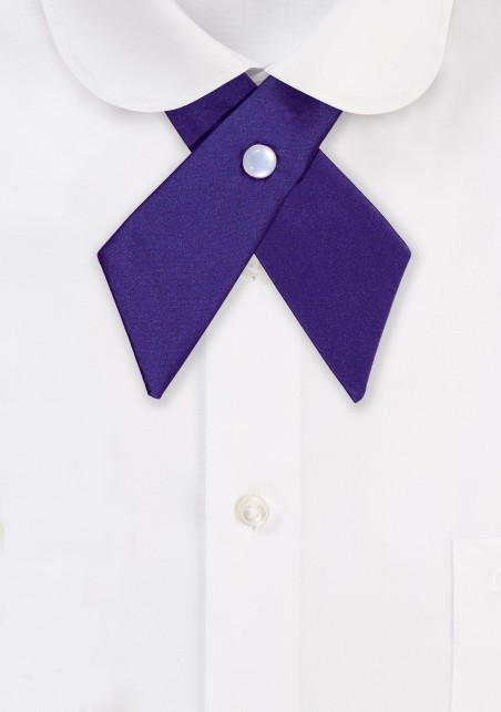 Purple Storm Cross Tie | Solid Satin Cross Tie in Purple Storm