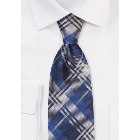 Midnight Tartan Plaid Tie in Silk