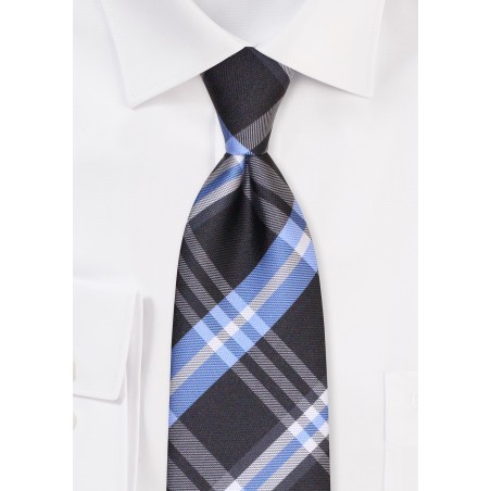 Charcoal Gray Tartan Check Tie