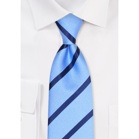 Blue XL Necktie | Striped Tie in Blues in Longer Length
