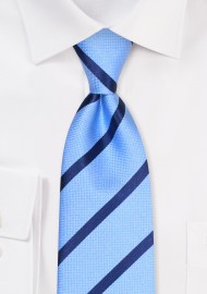 Blue XL Necktie | Striped Tie in Blues in Longer Length