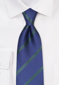 Navy Tie with Hunter Green Stripes