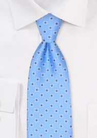 Blue Extra Long Tie | Diamond Patterned XL Necktie in Blue