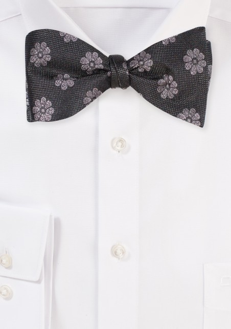 Moss Color Bow Tie | Moss Green Floral Bow Tie in Pure Silk and Self Tie Style
