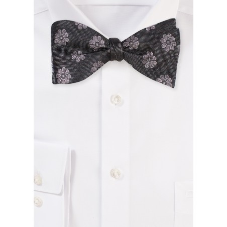 Moss Color Bow Tie | Moss Green Floral Bow Tie in Pure Silk and Self Tie Style