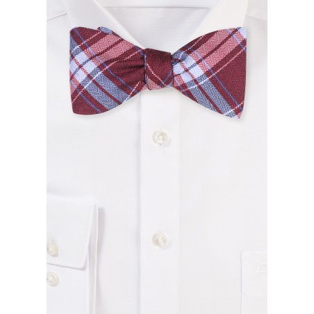 Tartan Check Silk Bow Tie | Tartan Bow Tie in Silk and Freestyle style