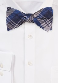 Midnight Tartan Bow Tie in Silk | Self Tie Bow Tie with Tartan Plaid