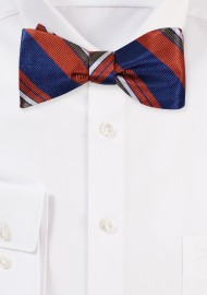 Navy, Cinnamon, and Willow Green Bow Tie in Self Tie Style