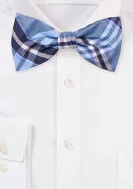 Tartan Bowtie in Sky Blue | Mens Pre-Tied Bow Tie