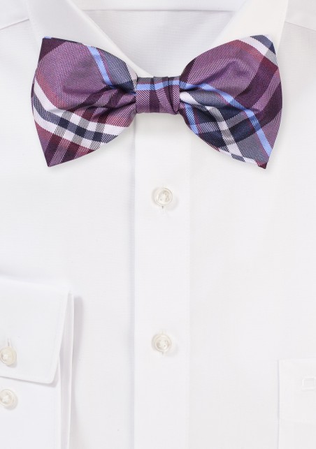 Tartan Bow Tie in Plum | Plum Purple Mens Bow TIe