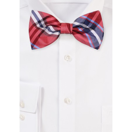 Tartan Bow Tie in Cherry and Navy