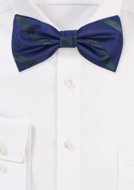 Navy and Hunter Green Striped Bow Tie