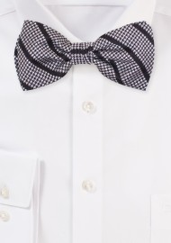 Striped Bow Tie with Houndstooth Checks
