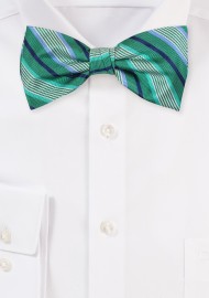 Kelly Green Bow Tie | Striped Bowtie in Kelly Green