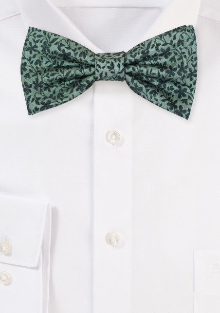 Sage Bow Tie with Florals in Emerald