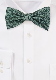 Sage Bow Tie with Florals in Emerald