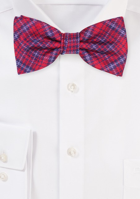 Tartan Bow Tie | Wine Red and Lilac Bow Tie in Tartan Check