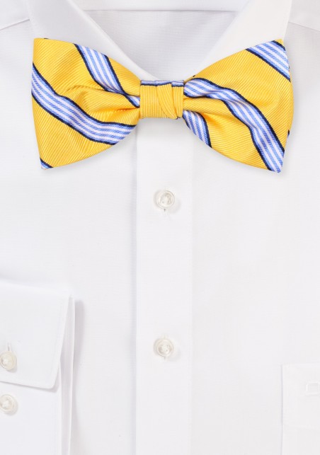 Repp Stripe Bow Tie in Lemon
