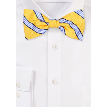 Repp Stripe Bow Tie in Lemon