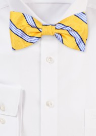 Repp Stripe Bow Tie in Lemon