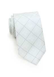 XXL Length White Plaid Tie