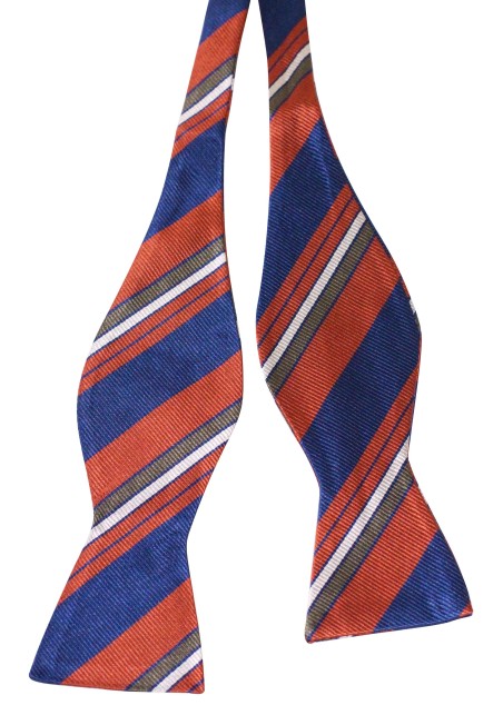 Navy, Cinnamon, and Willow Green Bow Tie in Self Tie Style