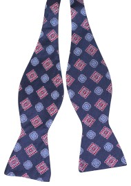 Self Tie Designer Silk Bow Tie | Navy Silk Bow Tie in Self Tie Style