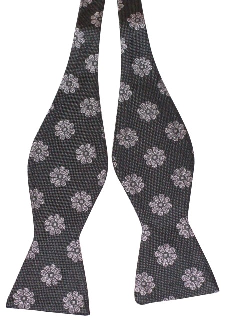 Moss Color Bow Tie | Moss Green Floral Bow Tie in Pure Silk and Self Tie Style