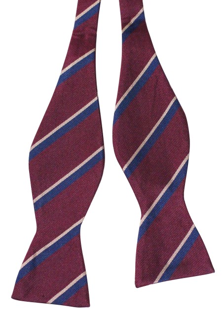 Self Tie Silk Bow Tie with Regimental Stripes